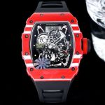 RICHARD MILLE RM35-02 Rafael Nadal  Red Quartz Fiber Case Black Rubber Watch oysterflex bracelet for sale